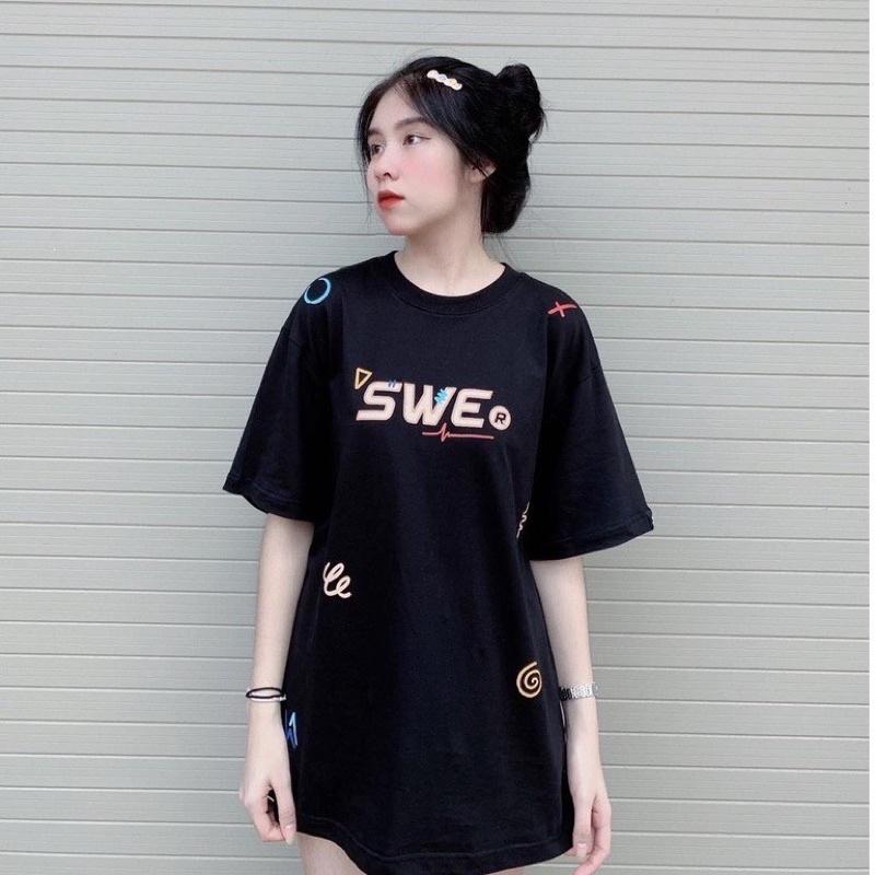 Áo thun unisex tay lỡ 90' đầy đủ tag cổ tag tay Hany shop