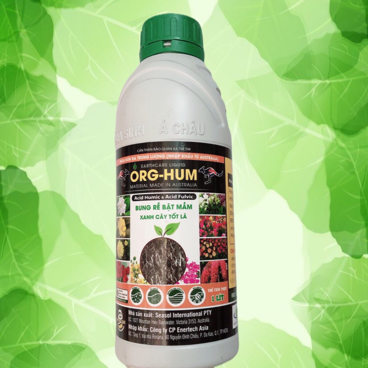 ORG - HUM 1 lít Phân bón hữu cơ lá đa trung lượng Ra rễ Bật Mầm,hàng úc