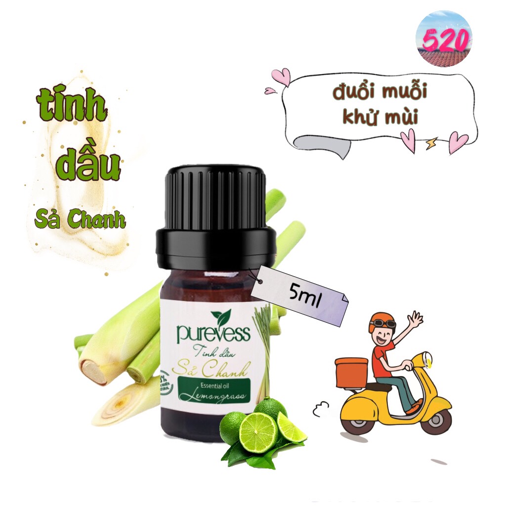 Combo 4 chai Tinh dầu xua đuổi muỗi, côn trùng Purevess