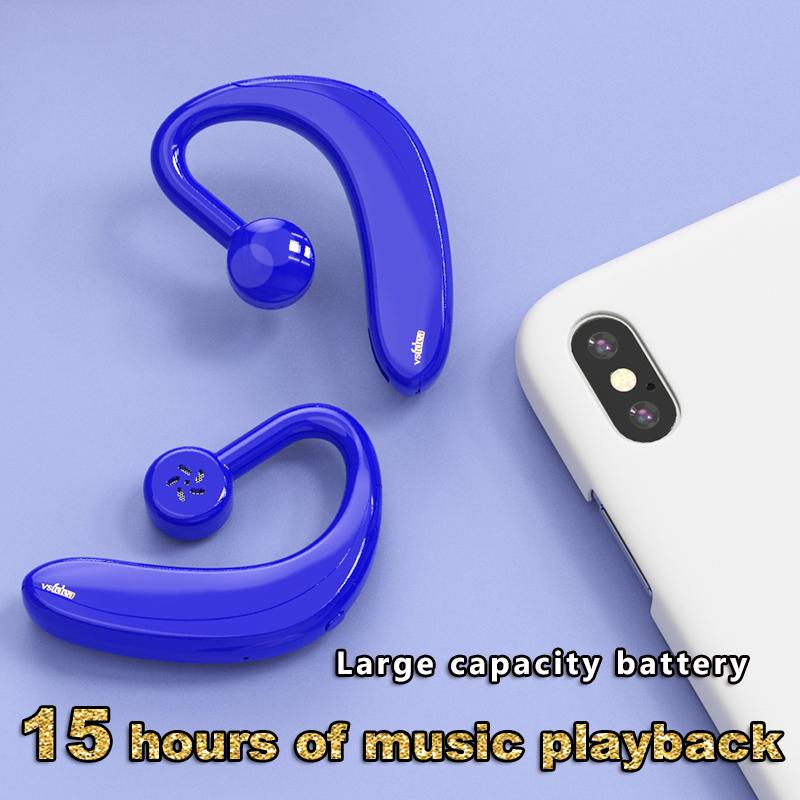 Hai Tai Stereo Kinh Doanh Tai Nghe Không Dây Dẫn Truyền Xương Không Trong Tai Lái Xe Tai Nghe Nhét Tai Lớn Pin Nút Cảm Ứng