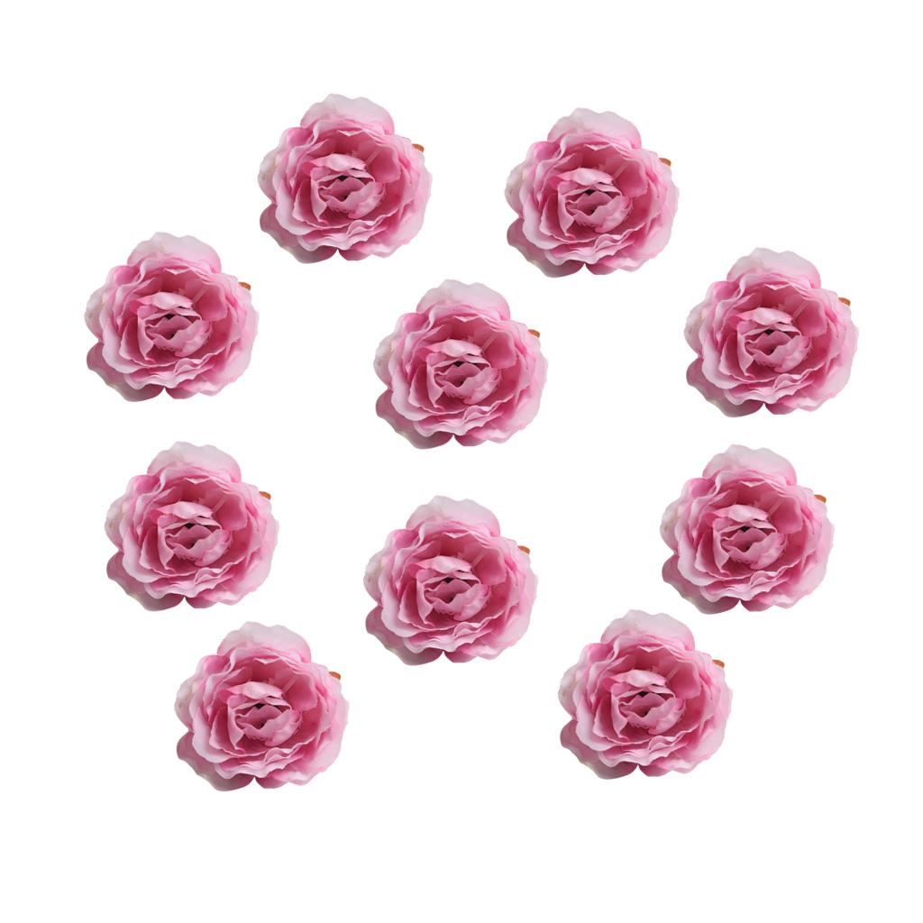 50pcs Artificial Silk Rose Flower Head DIY Wedding Party Decor Pink