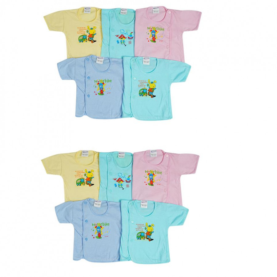 Bộ 10 Áo Bác sĩ Sơ Sinh Tay Ngắn Màu Cho Bé 2 - 12kg