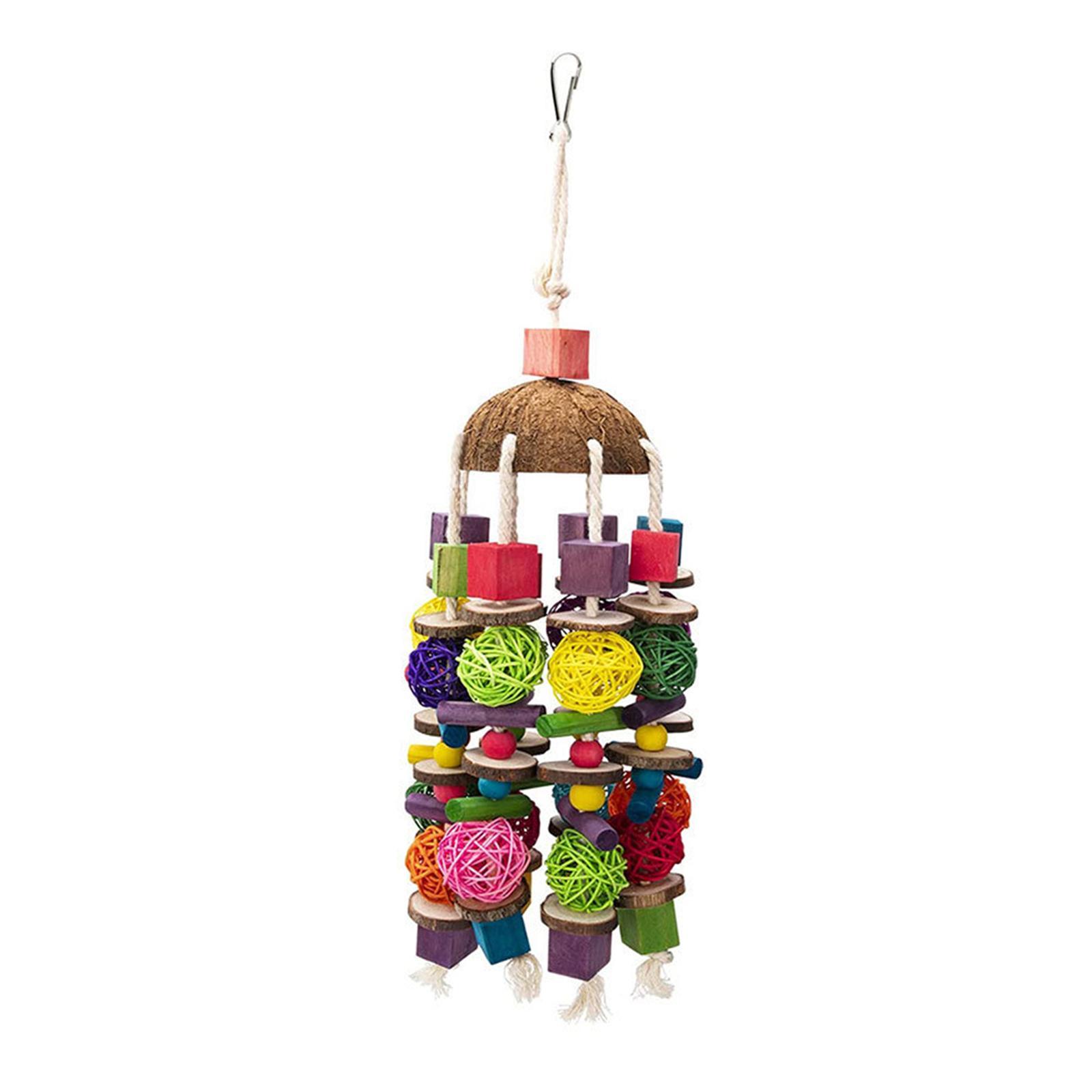 Pet Parrot Toys Bird Nest Hanging Toys Bird Foraging Chewing Toy for Macaws