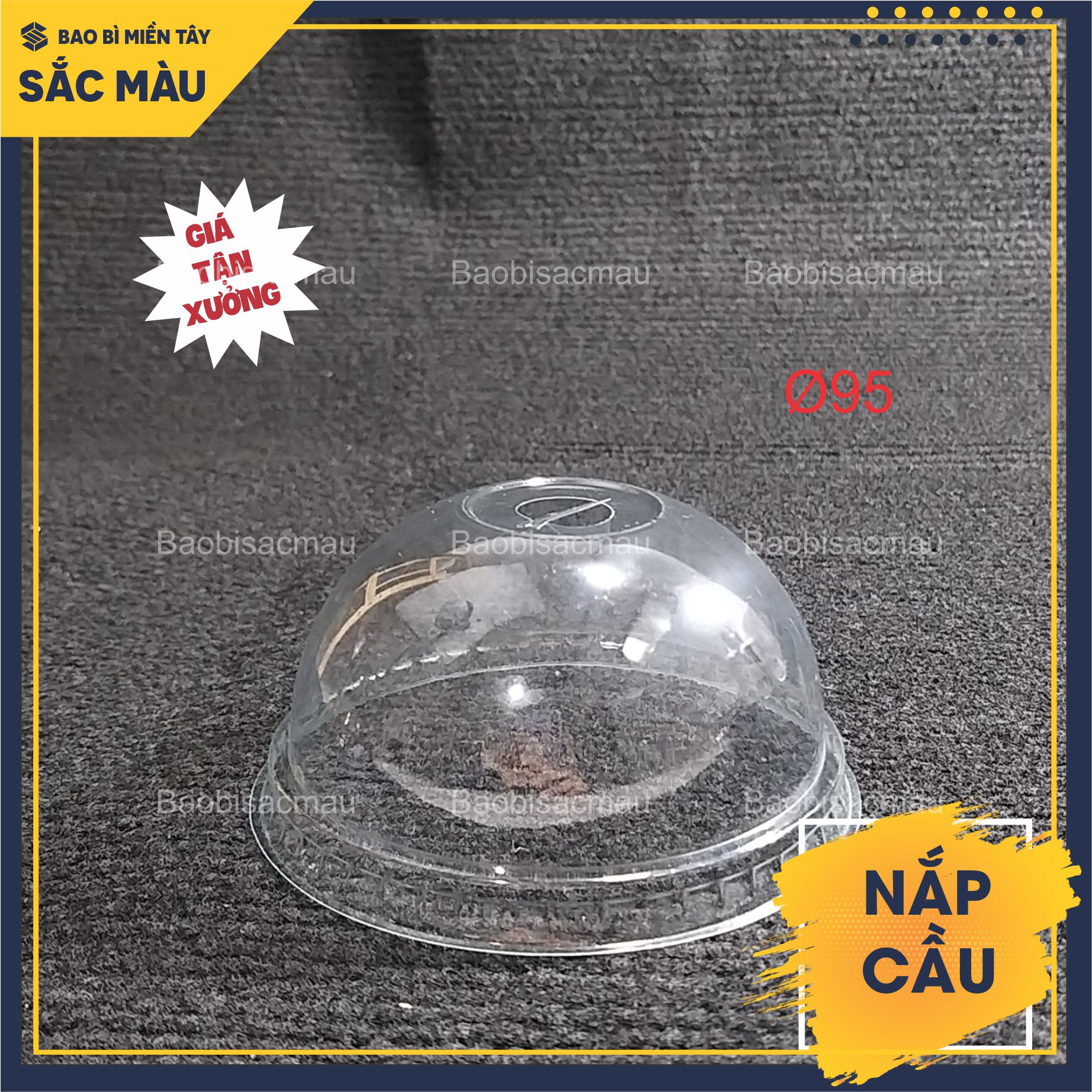 Sỉ 50 Nắp cầu PET 90 - 93 - 95 - 98, nắp ly trà sữa cà phê nước ép