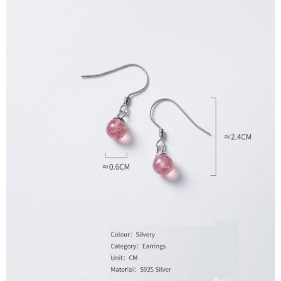 Khuyên tai bạc Ý s925 đá Zircon hồng ngọt ngào xinh xắn G6618- AROCH Jewelry