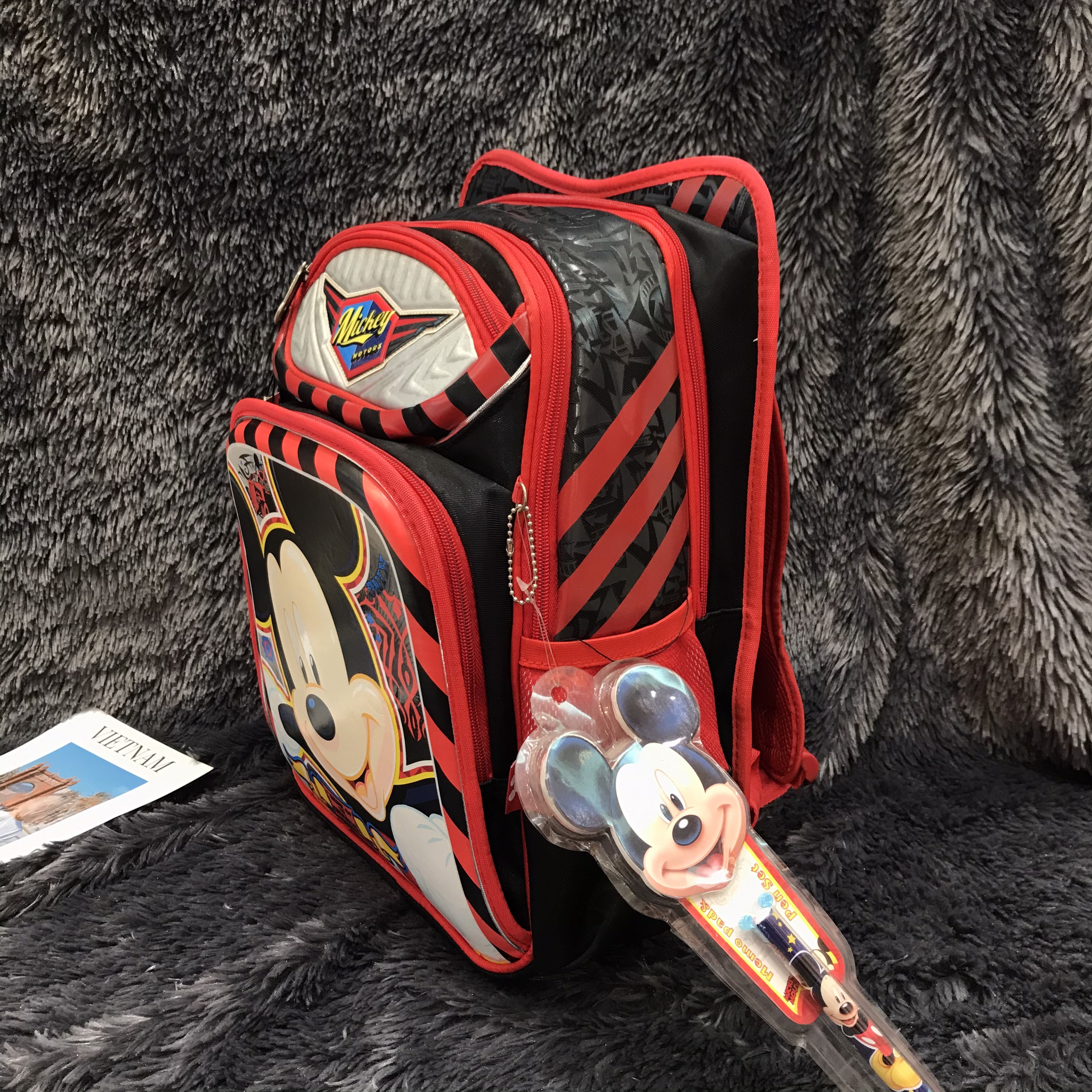 Balo chống gù lưng cao cấp 4 ngăn hình Mickey Mouse - BLCGLM