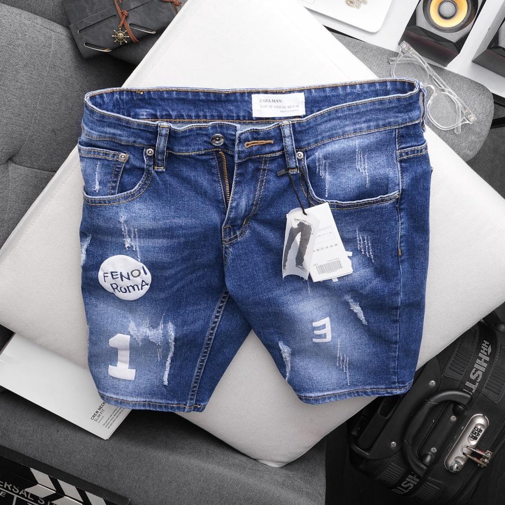 Short jean nam bigsize màu xanh 80 - 130kg