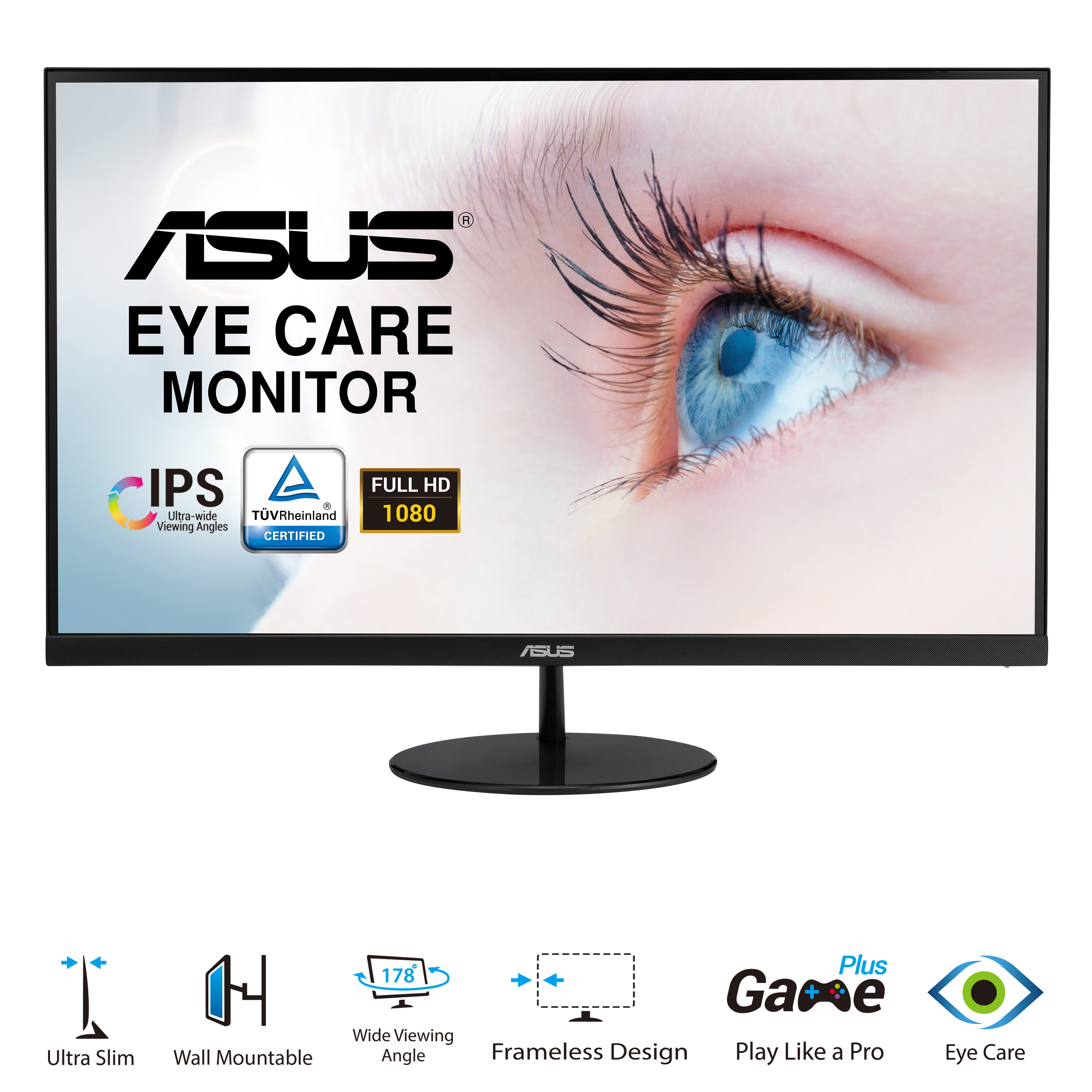 Màn Hình ASUS Bảo Vệ Mắt VL249HE 23,8'' Full HD (1920x1080) 5ms 75Hz IPS Adaptive-Sync/FreeSync - Hàng Chính Hãng