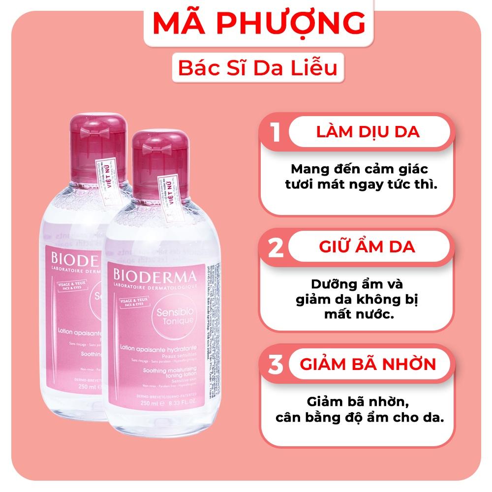 Nước hoa hồng toner cho da nhạy cảm Bioderma Sensibio Tonique 250ml