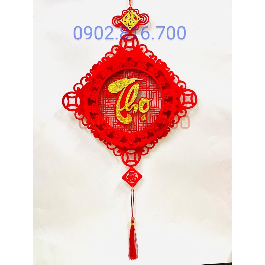 Khánh quạt Khánh vuông - Liễng nhung đỏ - Dây treo cửa hình QUẠT khắc chữ TẾT - PHÚC -LỘC - THỌ phụ kiện treo decor tết