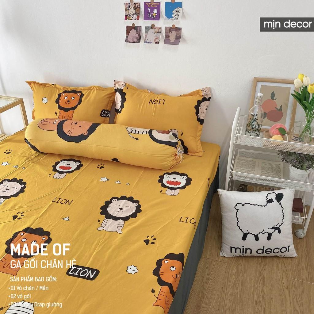 Bộ Ga Giường Cotton 3D Mịn Decor - Drap Giường và Vỏ Gối In 3D Ga Chun Mềm Mịn Nhiều Màu Sắc