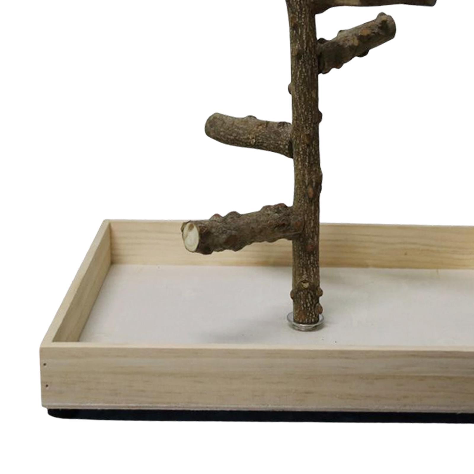 Pack of 2 Bird Perch Bird Training Stand Platform Playground Wooden Branches