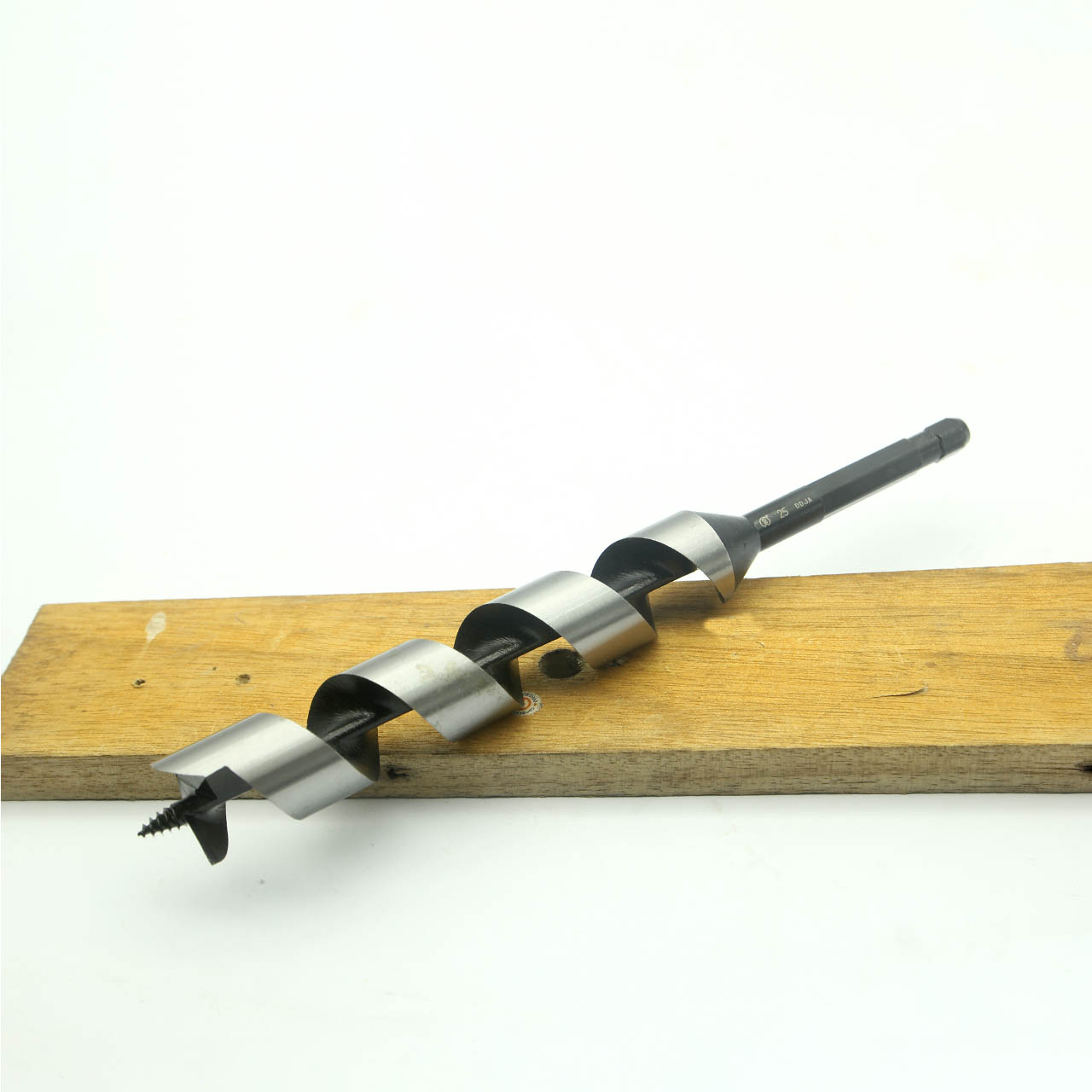 Mũi khoan gỗ xoắn ốc phi 25mm đầu auger dài rãnh 160mm chuôi lục Nhật Bản