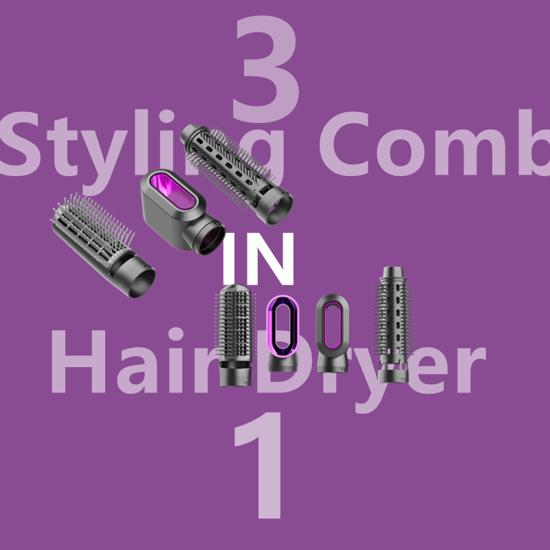 Máy sấy tóc, lược chải nóng điện Hair Dryer 3-In-1 Negative Ion Professional