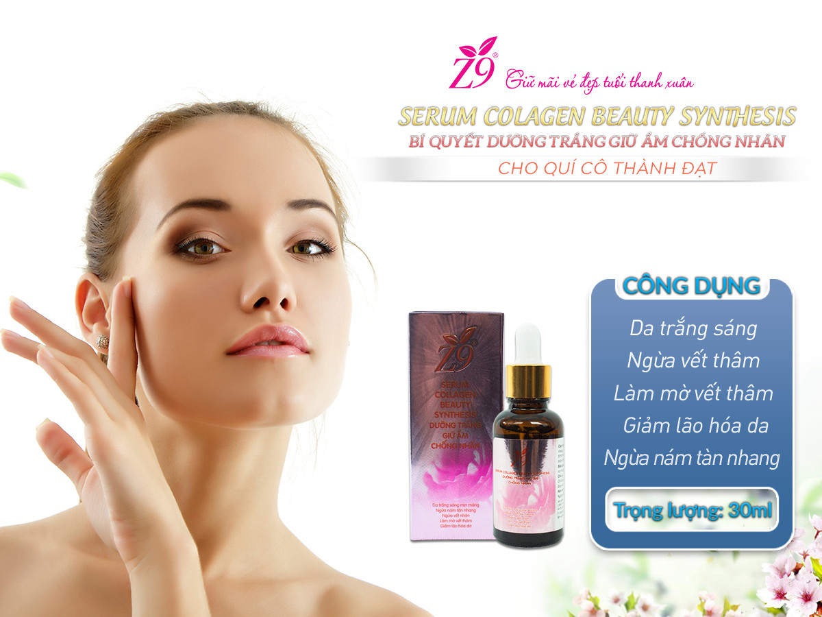 Serum dưỡng trắng da giữ ầm chống nhăn Z9 (hộp chai 30ml) - Serum collagen