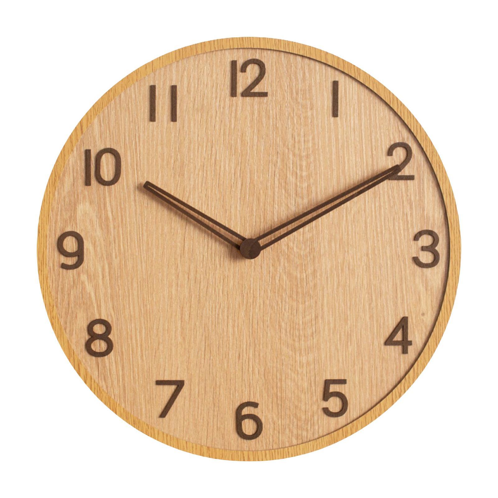 30cm Wooden Wall Clock modern Silent Large Bedroom Home School