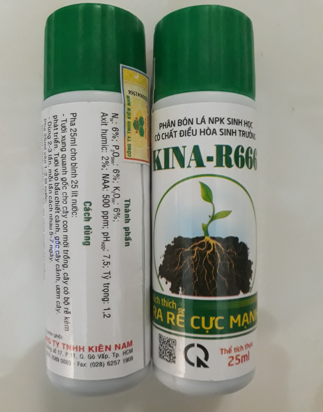 03 chai Phân bón NPK sinh học KINA R666 kích thích RA RỄ CỰC MẠNH Chai 25ml