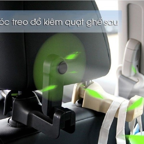 Móc treo đồ cài sau ghế ô tô tích hợp quạt 3 cấp độ NQ44