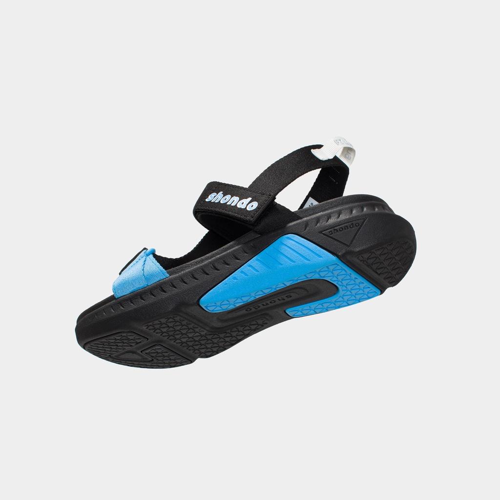 Giày Sandals Nam Nữ Shondo F7 Racing Đen Phối Xanh F7R1030