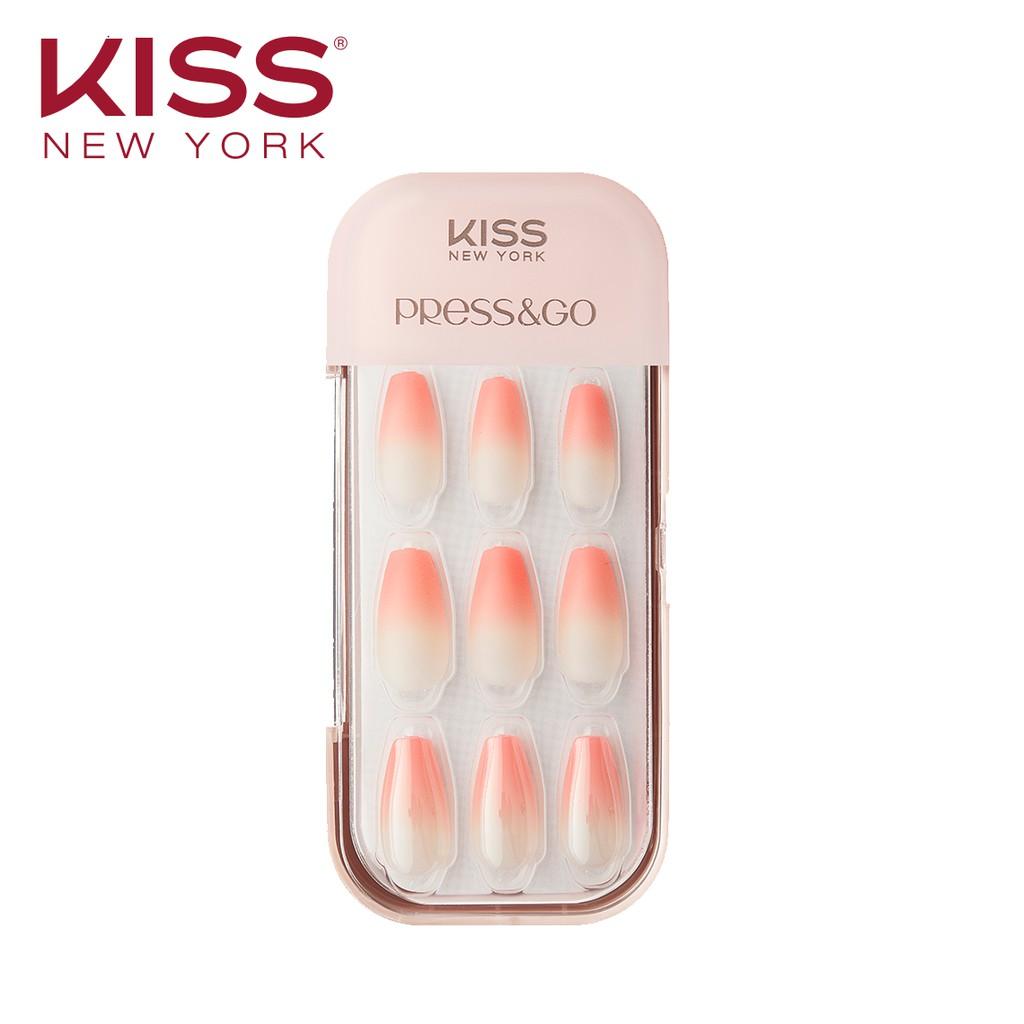 bộ 30 Móng Tay Gel Tự Dán Press &amp; Go Kiss New York Nail Box - Grapefruit Ade (KPNC02K)