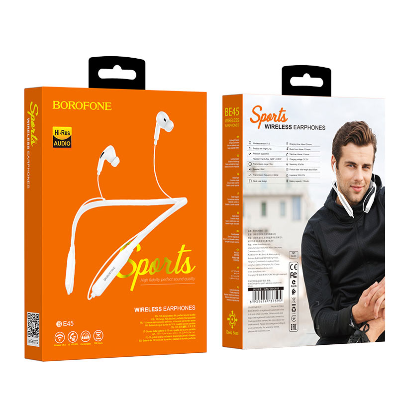 Tai nghe bluetooth thể thao Borofone BE45 Wireless V5.0, pin 10H