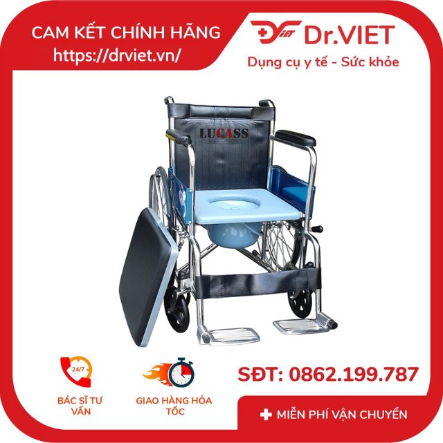 Xe lăn Lucass X-6 Chính hãng có bô tròn - Hỗ trợ đi lại cho người già, người đi lại khó khăn, có dây đai an toàn