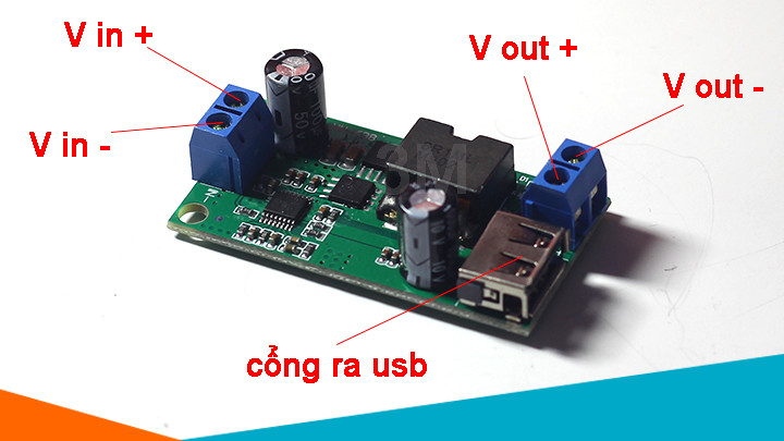 Cách đấu dây vào/ra của module buck dc-dc