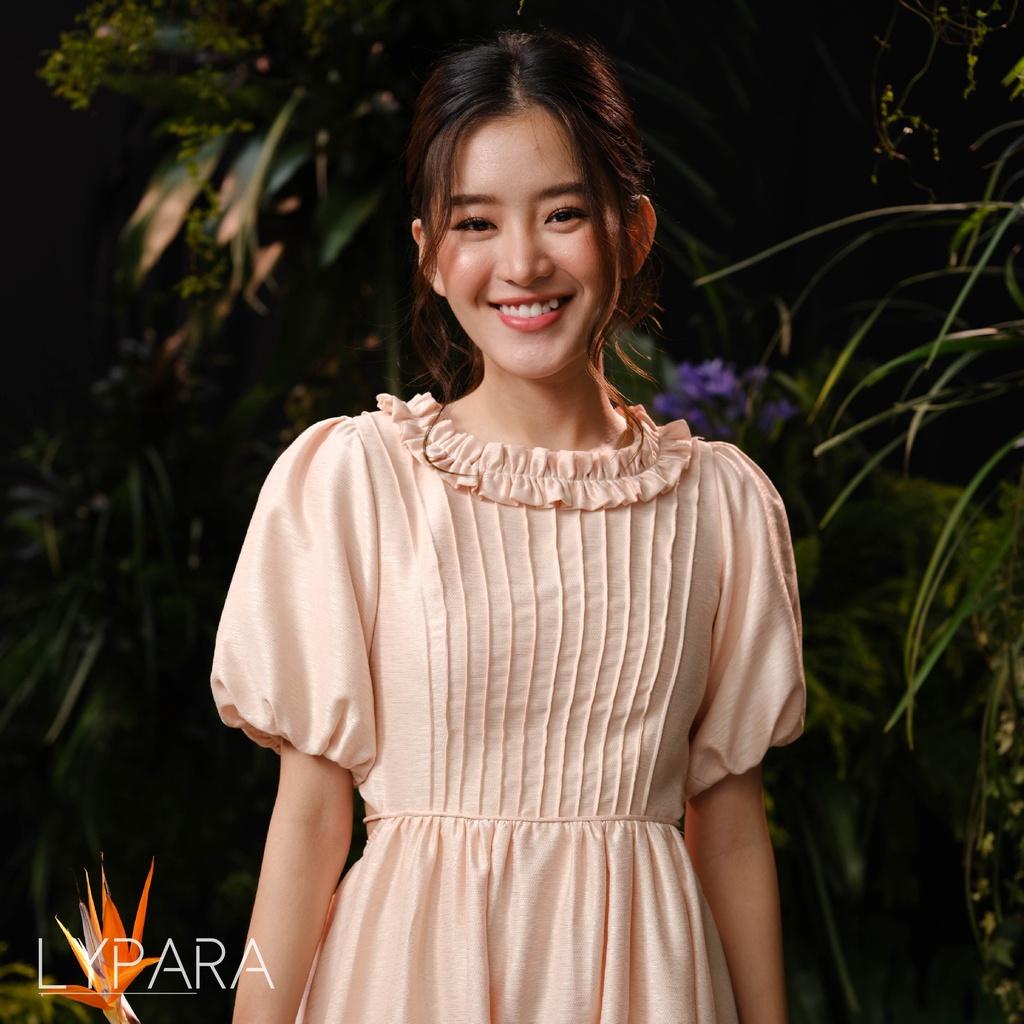 Đầm Cổ Tròn Khoét Eo Lypara Vải Tơ Tằm Cao Cấp | Maika Dress