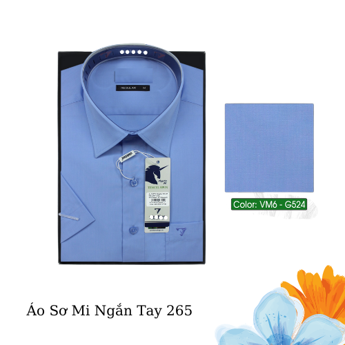 Áo Sơ Mi Ngắn Tay Trơn Màu Vạt Bầu Form Regular 265