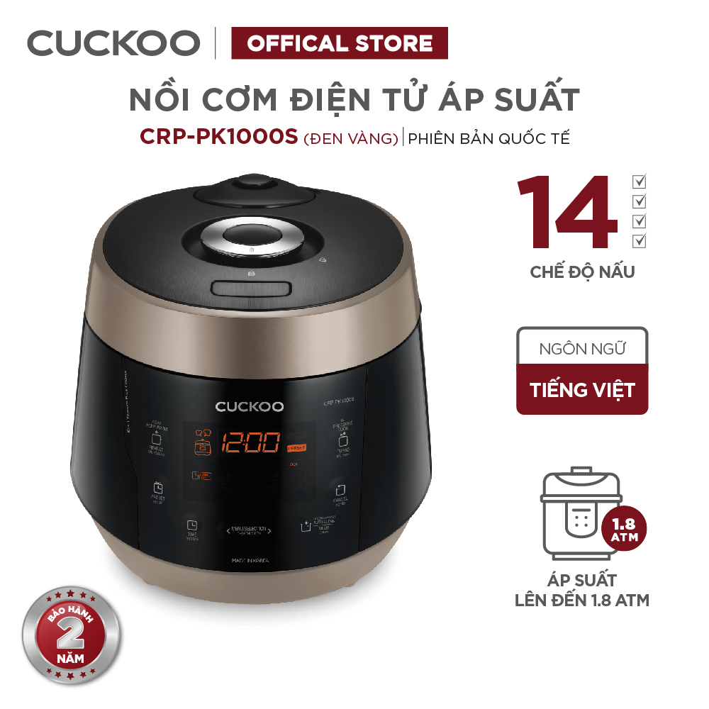 Nồi cơm điện áp suất Cuckoo CRP-PK1000S 1,8 lít nhiều màu - Hàng chính hãng