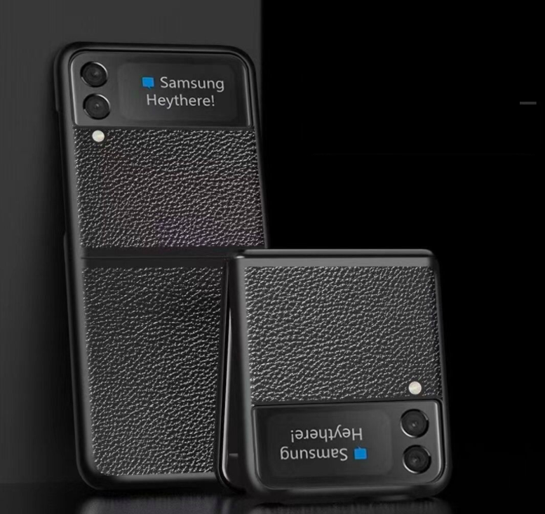 Ốp lưng dành cho SamSung Galaxy Z Flip3 lưng da viền TPU dẻo cao cấp - Hàng Nhập Khẩu