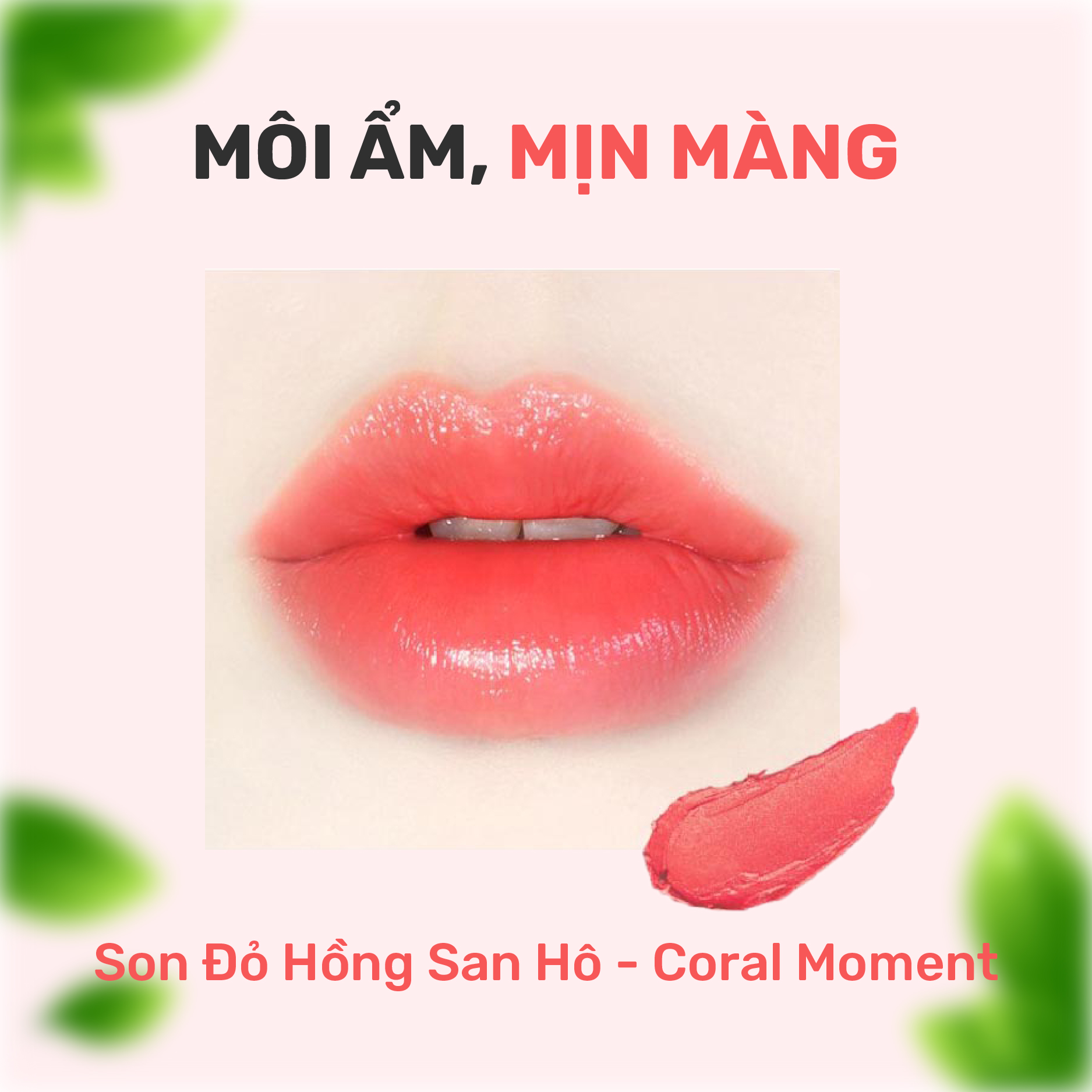 Son Dưỡng Lì Có Màu YNM Candy Pop Glow Melting Balm Coral Moment 3g/ Đỏ Hồng