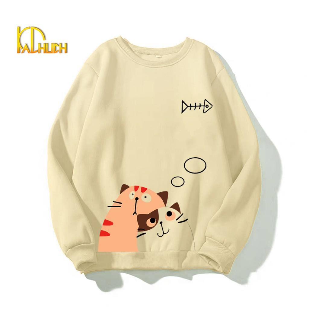 ÁO SWEATER IN MÈO DỄ THUƠNG