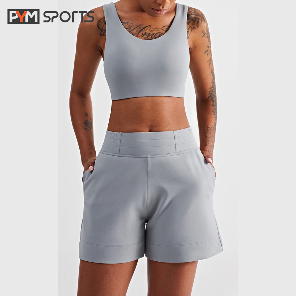 Quần short đùi tập gym yoga PYMSPORT - PYMQT012 CD Lulu cạp chun co giãn thoải mái