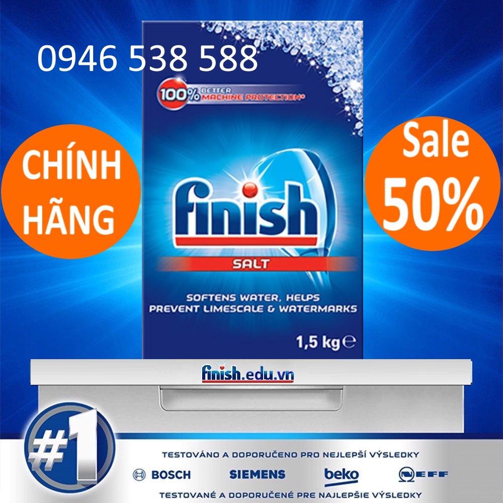 Muối rửa bát Finish 1.5kg - Muối finish làm mềm nước trong máy rửa bát chén, muối rửa chén finish 1,5kg chính hãng