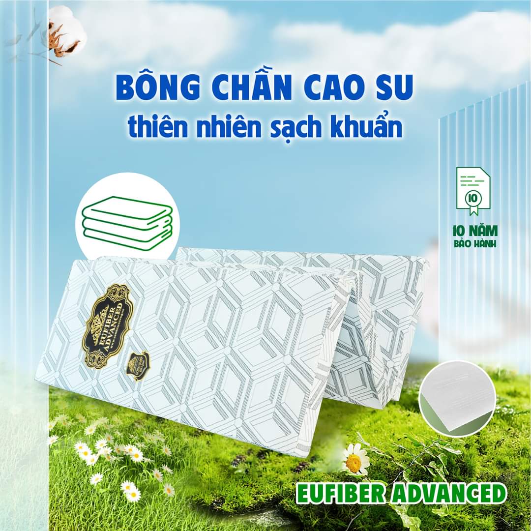Nệm Cao Su Bông Kim Cương Eufiber Advanced - 160X200 - 9Cm