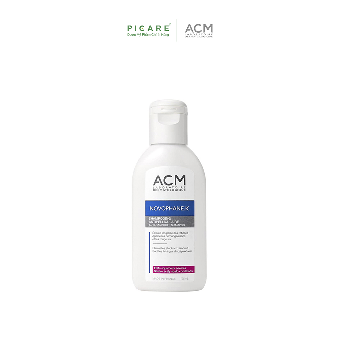 Dầu Gội Giảm Gàu Mảng Và Giảm Ngứa Da Đầu ACM Novophane K Shampoo 125ml