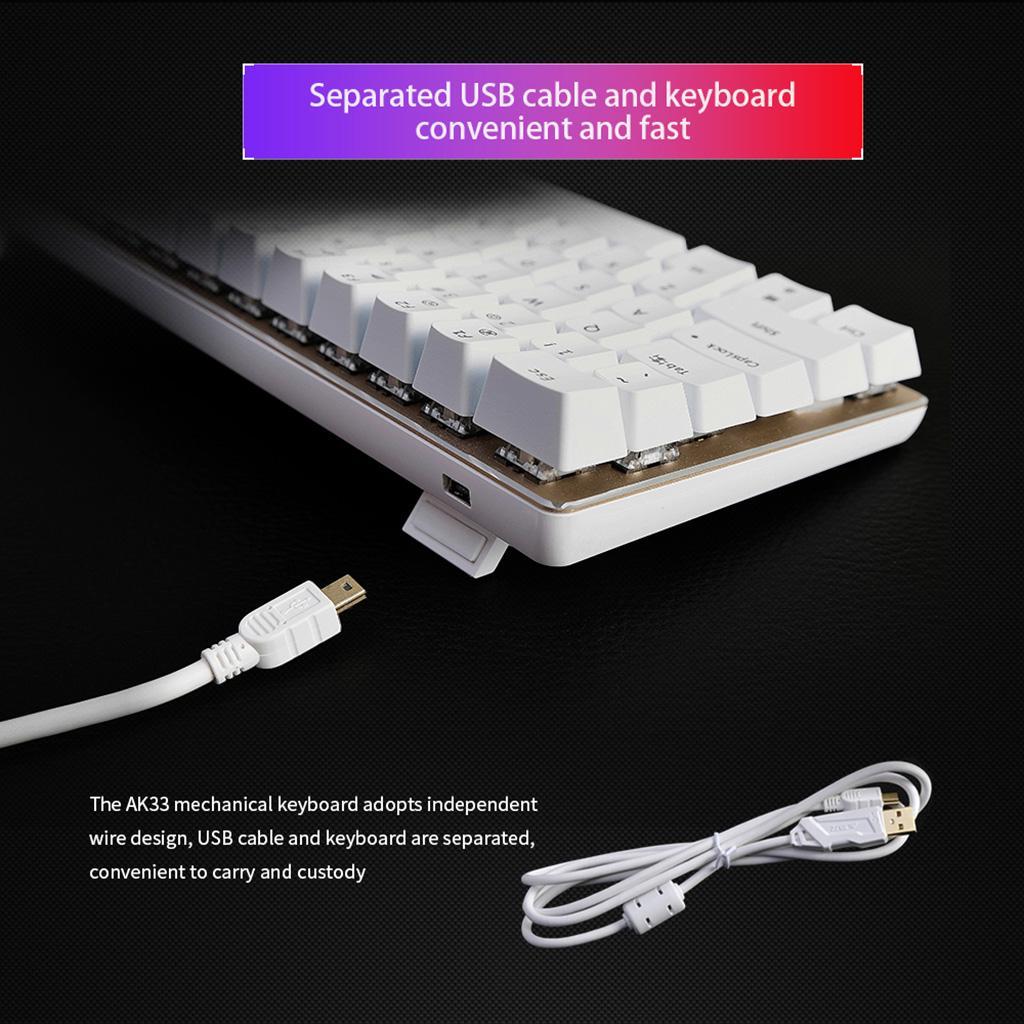 Mechanical Keyboard Portable 82 Keys Black Switches-Black Light