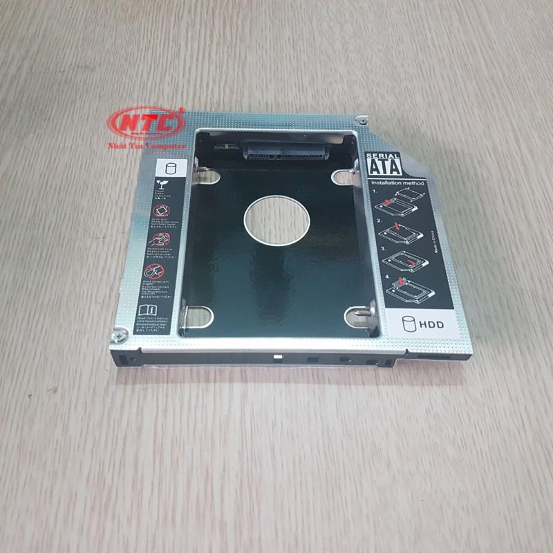 Caddy Bay dày 12.7mm chuẩn SATA 3 lắp HDD/SSD thay vào ổ DVD trên laptop (bạc)