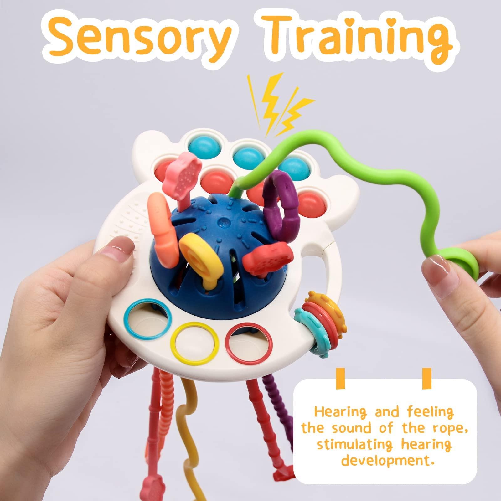 Đồ chơi cảm giác của em bé, dây răng đồ chơi trong thức ăn silicone cho em bé chất lượng, động cơ tốt, đồ chơi du lịch, đồ chơi giáo dục cho 1 đến 3 cô gái trẻ