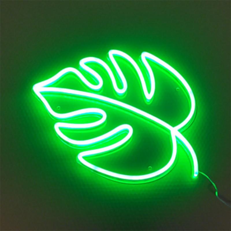 Đèn Neon Sign Trang Trí Hình Chiếc Lá