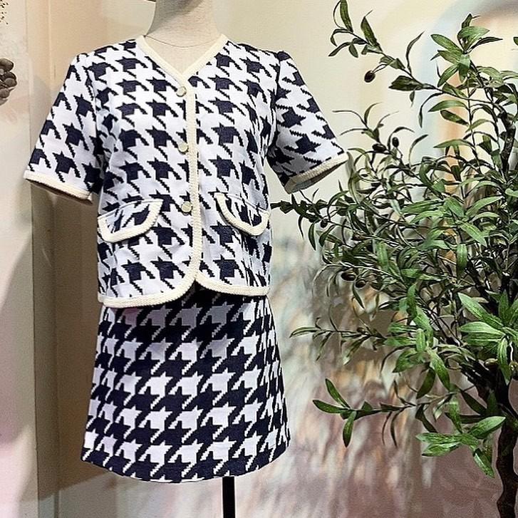 Áo tweed retro ziczac lớn