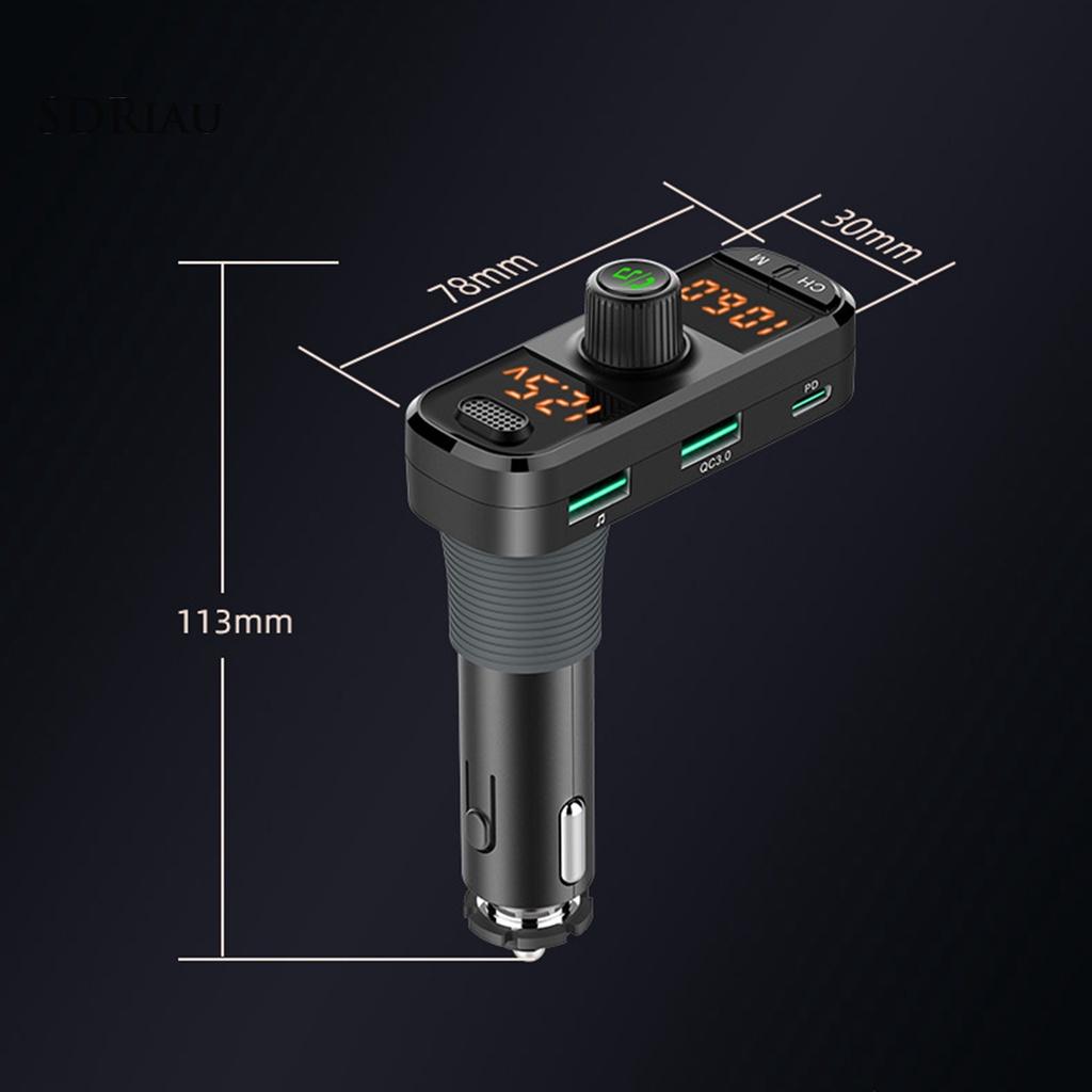 *QCDZ* BC70 Car Bluetooth 5.0 MP3 Player Hands-free Calling Dual Digital Tube Display QC3.0 PD USB Fast Charger FM Transmitter