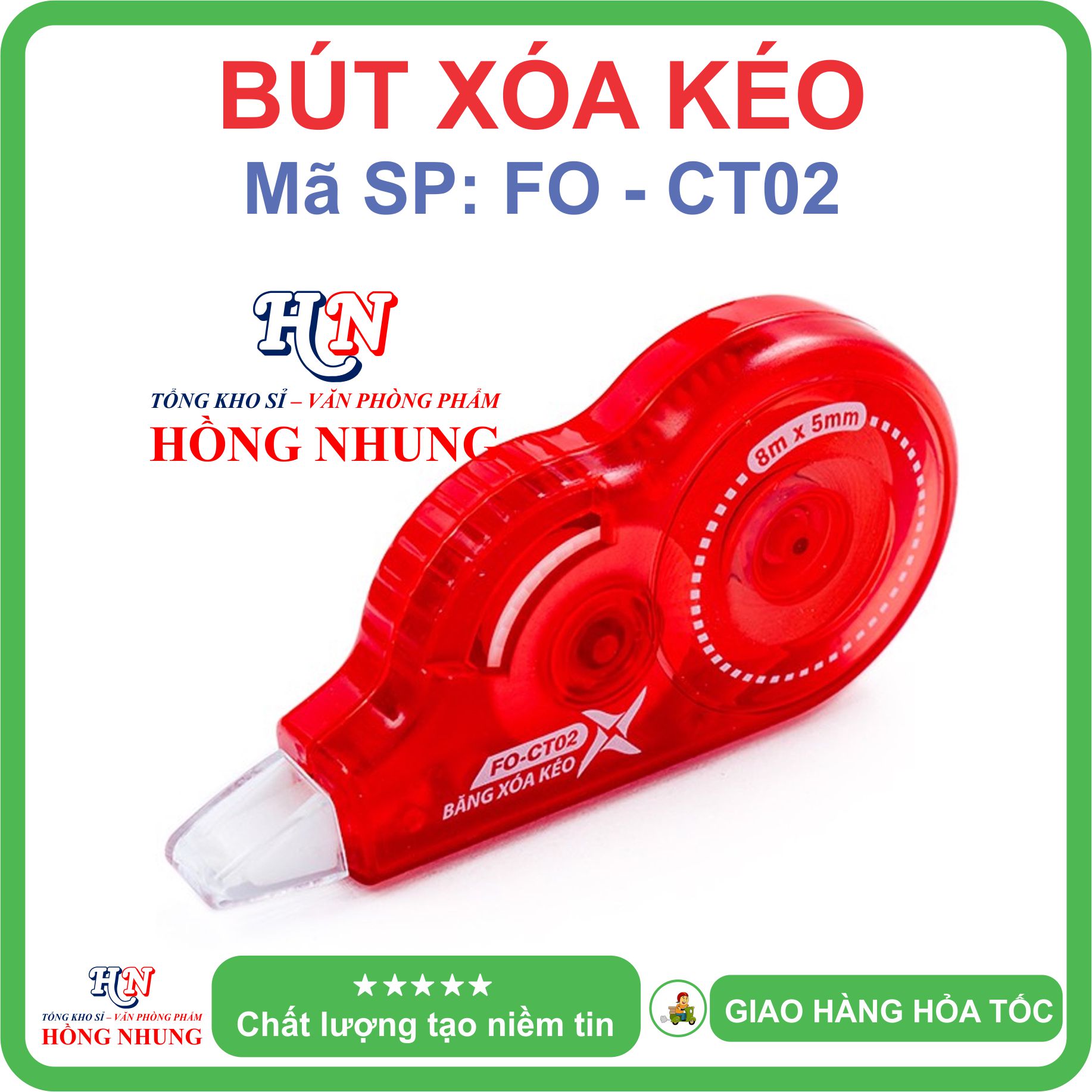 [SALE] Bút Xóa Kéo, Băng xóa kéo FO-CT02, Tiện lợi, An Toàn, Không Độc Hại, Kiểu Dáng Nhỏ Gọn.