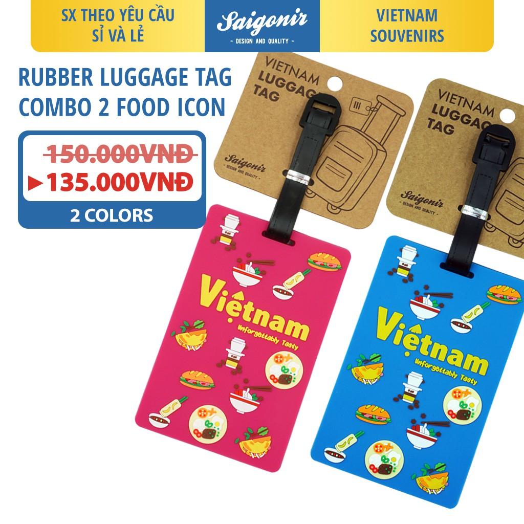 Combo 2 Thẻ Treo Hành Lý - Rubber Luggage Tag - Hình Ảnh Món Ăn Việt Nam - Quà Tặng - Quà Lưu Niệm - Saigonir