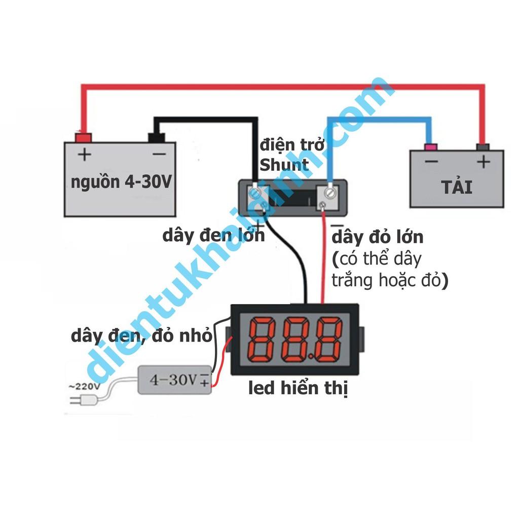 cụm module điện trở SHUNT 75mV đo dòng A09 4-30V 0-100A kde3247