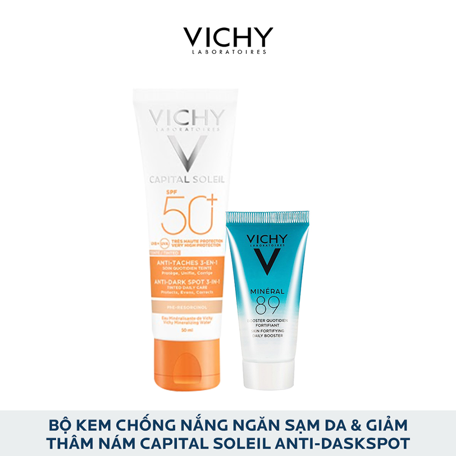 Bộ Kem Chống Nắng (Có Màu) Ngăn Sạm Da Và Giảm Thâm Nám Vichy Capital Soleil Anti-Daskspot