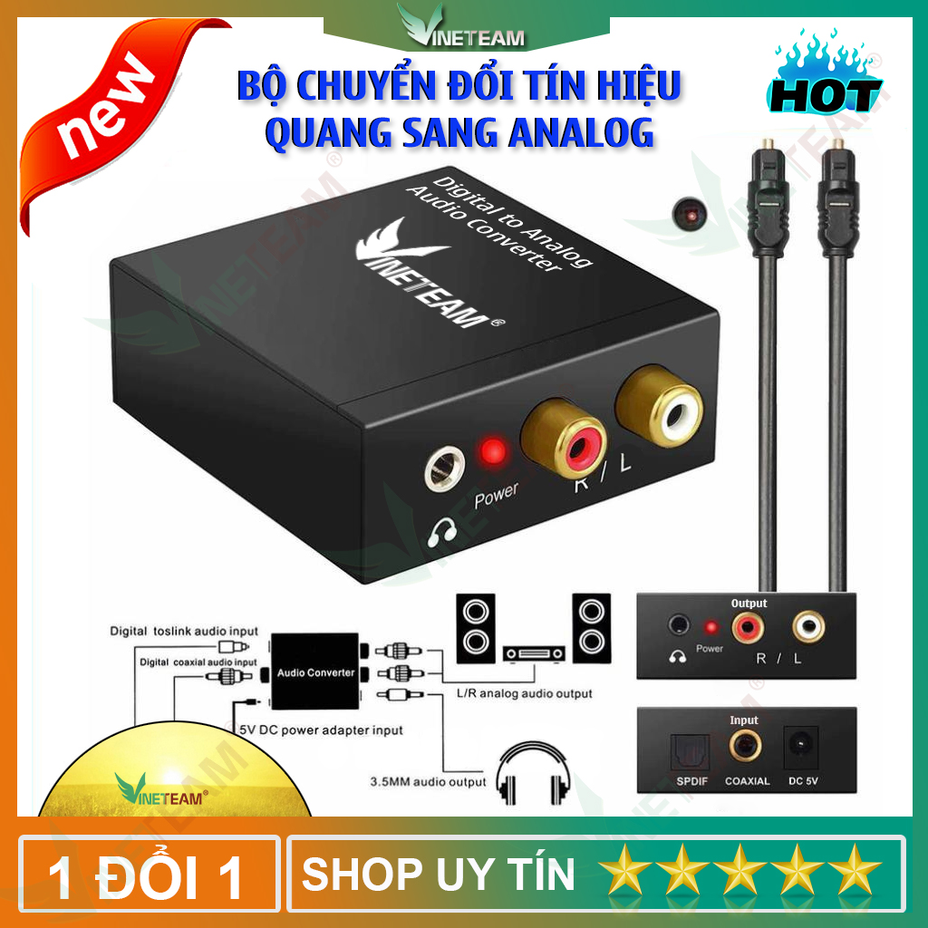 Bộ chuyển đổi Âm Thanh TV 4k Cổng quang Optical sang Audio AV ra amlpy R/L Cổng 3.5 Loại Xịn cáp Optical 1m - Hàng Chính Hãng