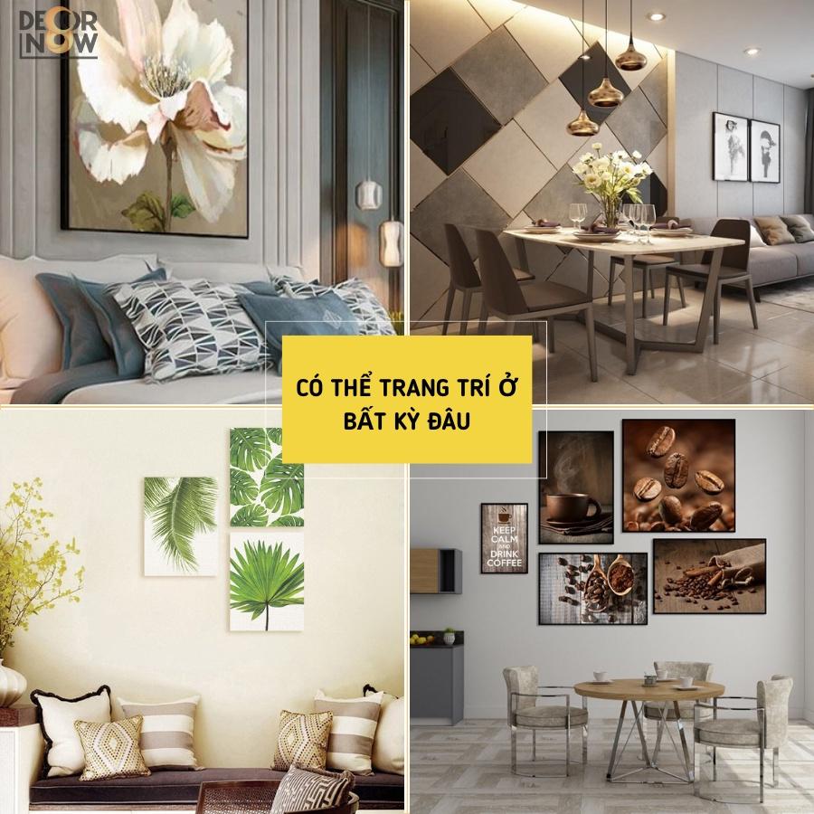 Tranh Treo Tường Phong Cảnh Tráng Gương Có Khung DECORNOW, 1 Bộ 3 Bức Trang trí Phòng Khách Phòng Ngủ Spa DCN-45