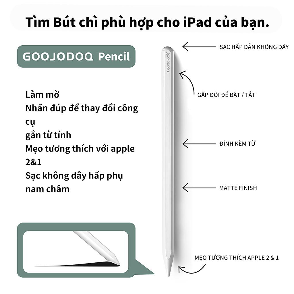 [HÀNG CHÍNH HÃNG GOOJODOQ] CD3240 - Bút Cảm Ứng GD12 Cho IPad Với Tính Năng Chống Tì Tay - Sạc Không Dây Dành Cho &quot;Ipad Air 3 2019 Pro 11 Pro 12.9 Ipad mini 5 Ipad 10.2 iPad 2018 &amp; 2019 &amp; 2020 Không phù hợp với iPad 2017 2016 2015&quot;